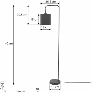 Online Lindby Hinay lampe sur pied en tissu noir/doré