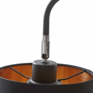Online Lindby Hinay lampe sur pied en tissu noir/doré