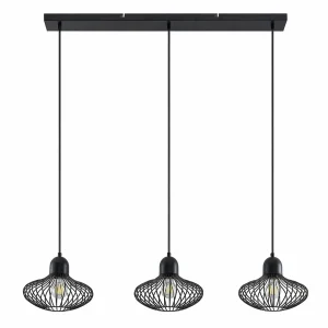 Clearance Lindby Justinos Suspension à trois lampes, noir