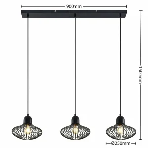 Clearance Lindby Justinos Suspension à trois lampes, noir