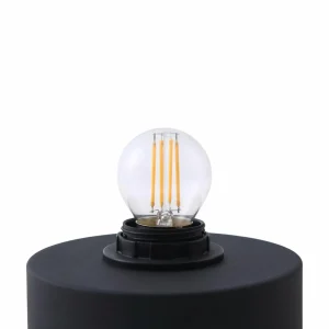 New Lindby lampe à poser Ediz, noir, bois, hauteur 25 cm, E27