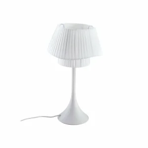 New Lindby lampe à poser Eryndor, blanc, textile, Ø 30 cm, E27