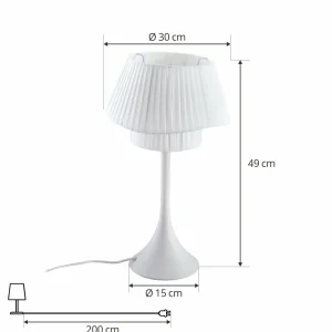 New Lindby lampe à poser Eryndor, blanc, textile, Ø 30 cm, E27