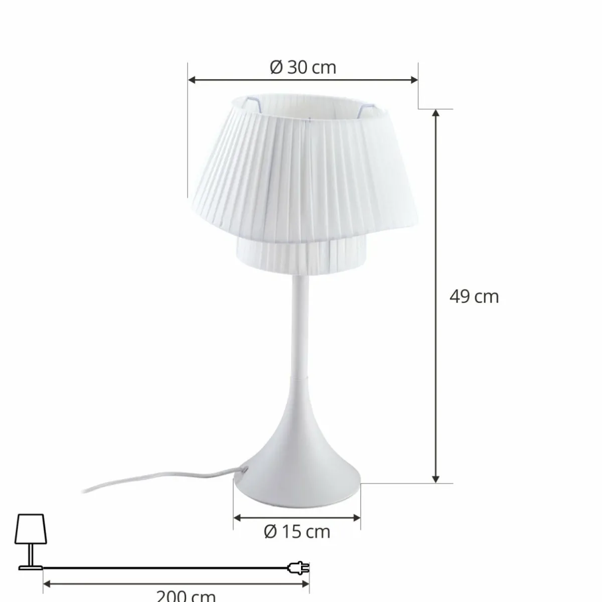 lindby_lampe__poser_eryndor_blanc_textile___cm_e_1.webp New Lindby lampe à poser Eryndor, blanc, textile, Ø 30 cm, E27