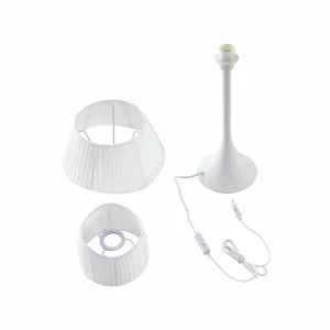New Lindby lampe à poser Eryndor, blanc, textile, Ø 30 cm, E27