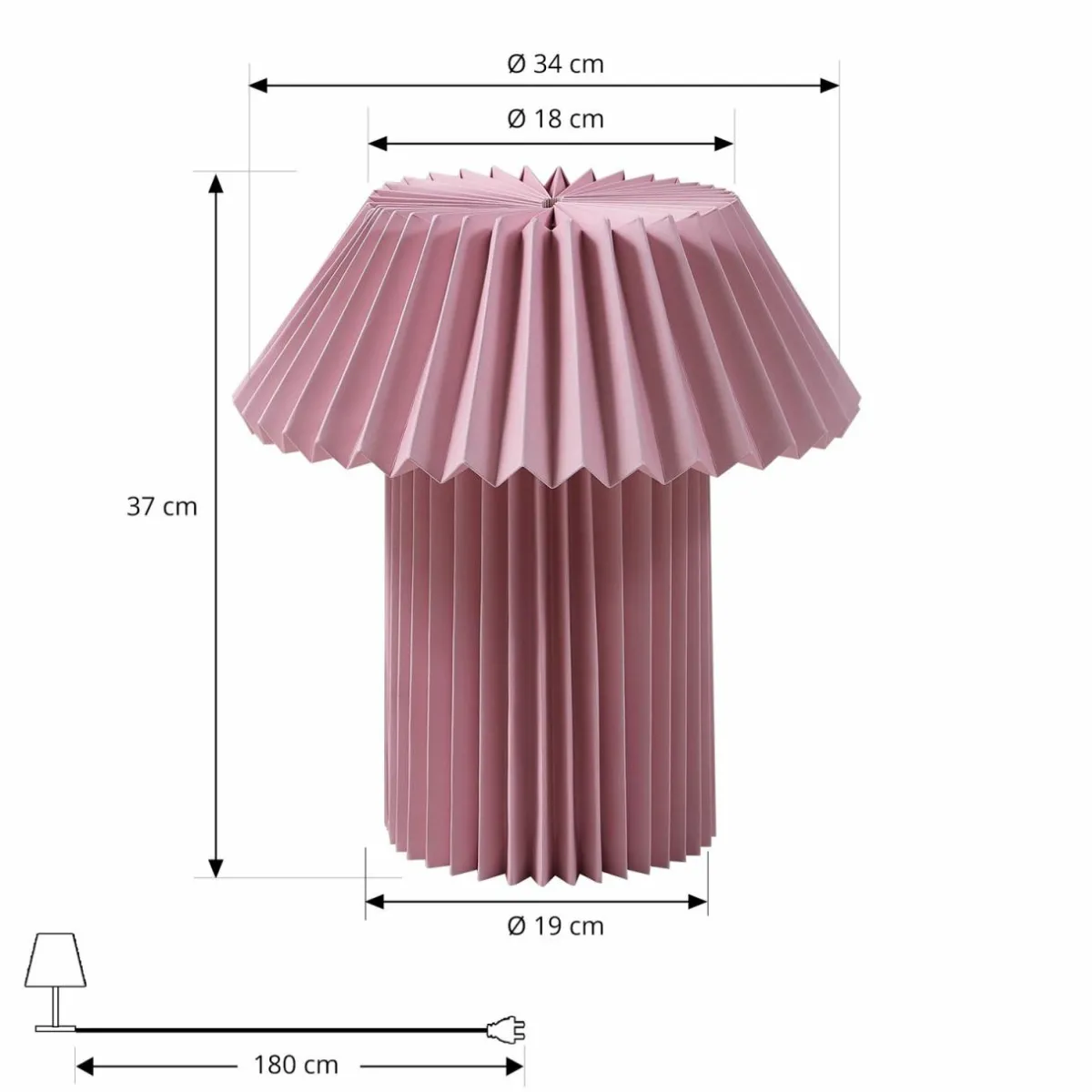 lindby_lampe__poser_magali_rose_papier___cm_e_2.webp Best Lindby lampe à poser Magali, rose, papier, Ø 34 cm, E14