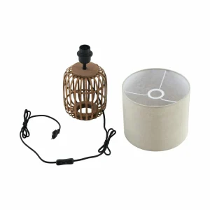 Cheap Lindby lampe à poser Marzanna, gris, bambou, 42,5 cm, E27