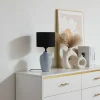 Outlet Lindby lampe à poser Thalassia, gris/noir, Ø 20cm, céramique