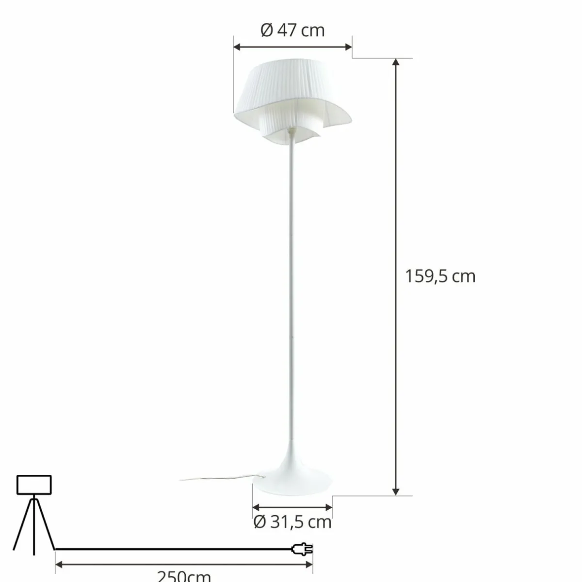 lindby_lampe_sur_pied_eryndor_blanc_textile___cm_e_1.webp Clearance Lindby lampe sur pied Eryndor, blanc, textile, Ø 47 cm, E27