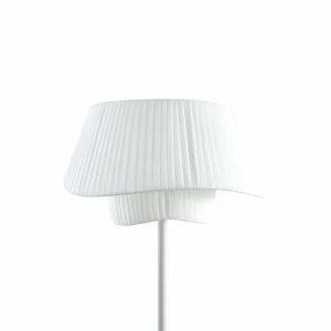 Clearance Lindby lampe sur pied Eryndor, blanc, textile, Ø 47 cm, E27