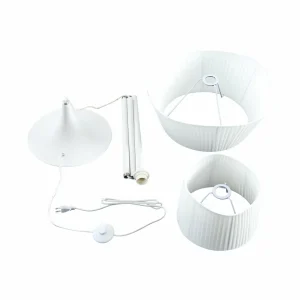 Clearance Lindby lampe sur pied Eryndor, blanc, textile, Ø 47 cm, E27