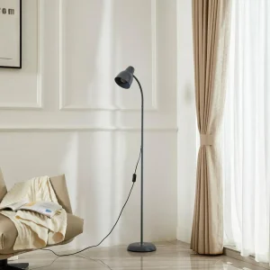 Flash Sale Lindby lampe sur pied Tebbi, gris-bleu, métal, hauteur 150 cm