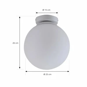 Clearance Lindby Meriala plafonnier blanc, verre Ø 25 cm