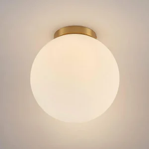 Outlet Lindby Meriala plafonnier laiton, verre Ø 30 cm