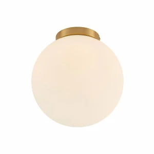 Outlet Lindby Meriala plafonnier laiton, verre Ø 30 cm
