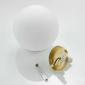 Outlet Lindby Meriala plafonnier laiton, verre Ø 30 cm