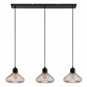 Online Lindby Metehan suspension à trois lampes, cuivre