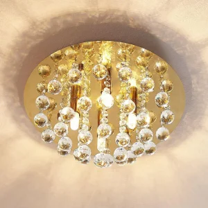Online Lindby plafonnier Gillion, 4 lampes, doré, cristal