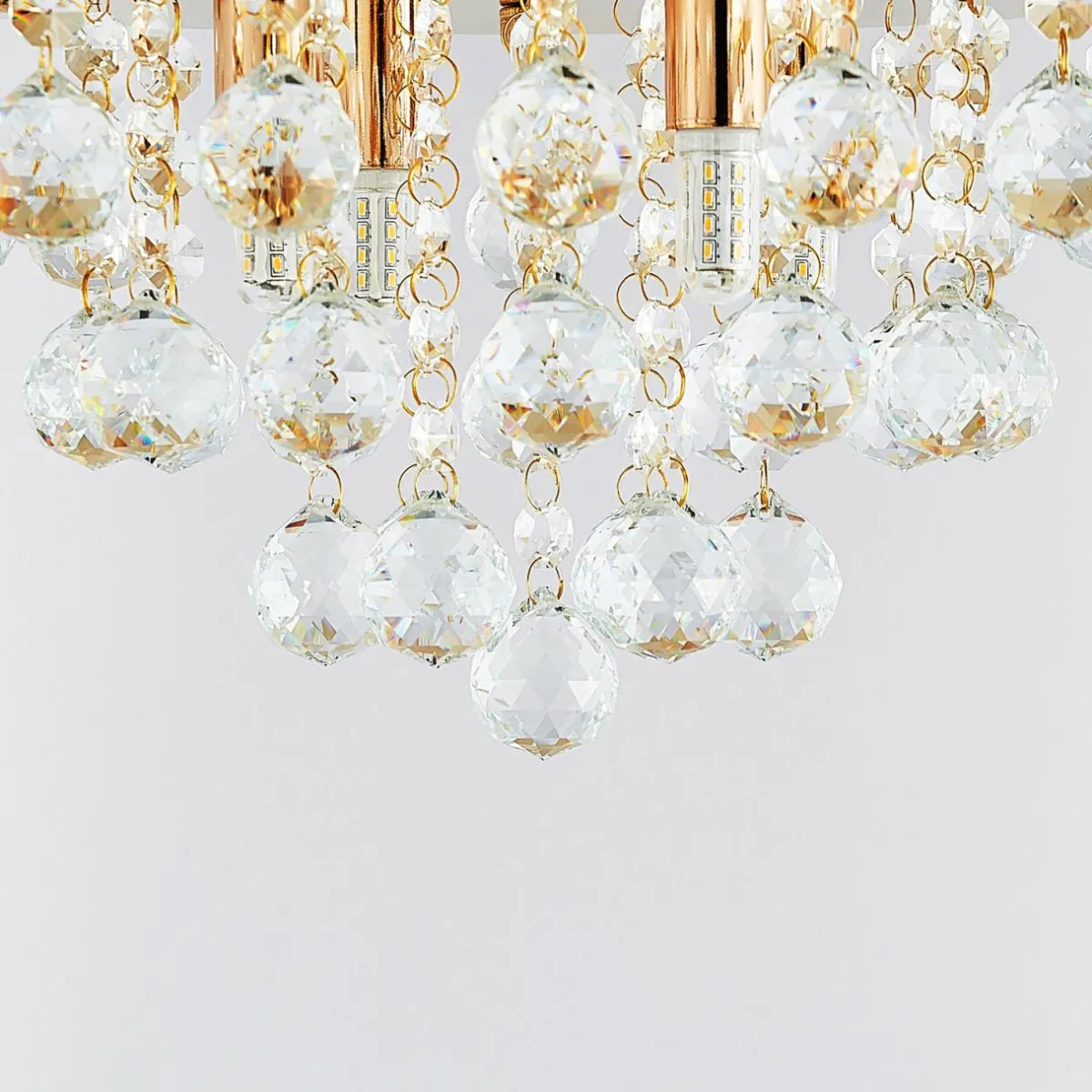 lindby_plafonnier_gillion__lampes_dor_cristal_2.webp Online Lindby plafonnier Gillion, 4 lampes, doré, cristal