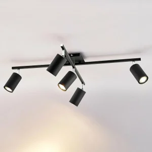 Discount Lindby plafonnier Joffrey, à 5 lampes, noir, métal