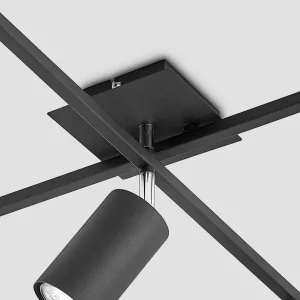 Discount Lindby plafonnier Joffrey, à 5 lampes, noir, métal