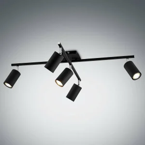 Discount Lindby plafonnier Joffrey, à 5 lampes, noir, métal