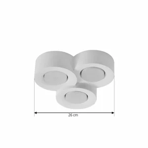 Best Lindby plafonnier Levia, 3 lampes, 26x24,5cm, blanc, plâtre