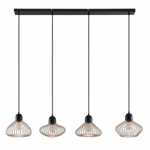 Discount Lindby Raelyn suspension à quatre lampes, cuivre