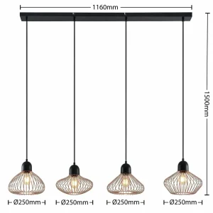 Discount Lindby Raelyn suspension à quatre lampes, cuivre