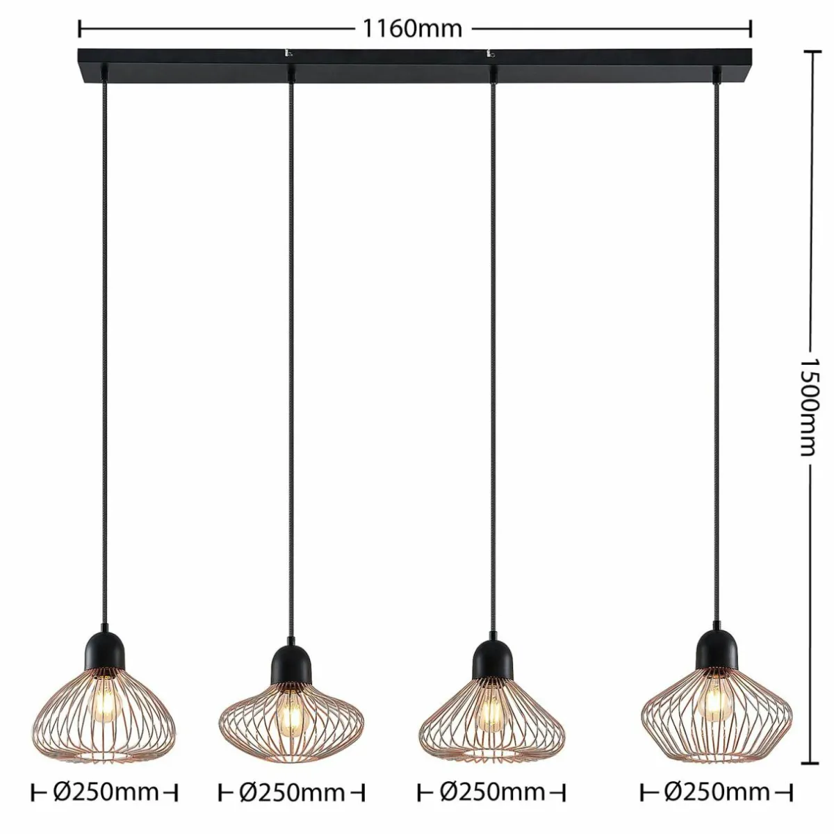lindby_raelyn_suspension__quatre_lampes_cuivre_2.webp Discount Lindby Raelyn suspension à quatre lampes, cuivre