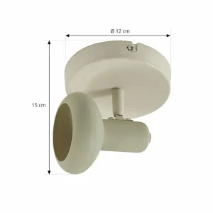 Flash Sale Lindby spot pour plafond Huby, à 1 lampe, crème/vert clair, fer