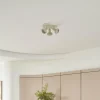 Online Lindby spot pour plafond Huby, 3 lampes, crème/vert clair, fer