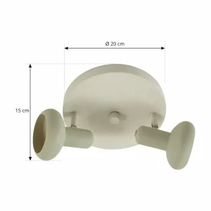 Cheap Lindby spot pour plafond Huby, 2 lampes, crème/vert clair, fer