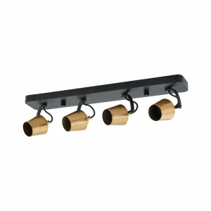 Flash Sale Lindby spot pour plafond Sylveria, 4 lampes, noir/or, fer