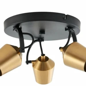 Best Sale Lindby spot pour plafond Sylveria, 3 lampes, noir/or, fer