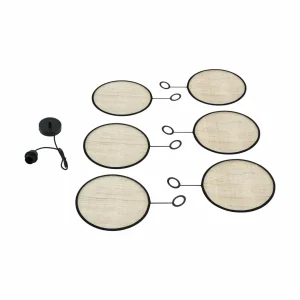 Flash Sale Lindby suspension Astraia, naturel/noir, lin, Ø 80 cm