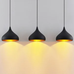 Flash Sale Lindby suspension Elamira, noir, aluminium, 133 cm, à 3 lampes.