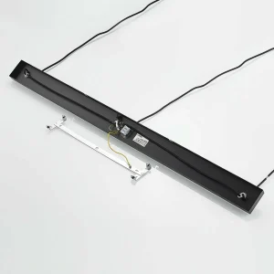Flash Sale Lindby suspension Elamira, noir, aluminium, 133 cm, à 3 lampes.