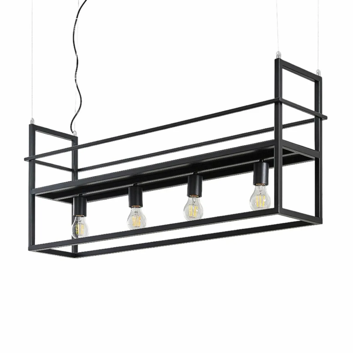lindby_suspension_grisela__lampes_noir_acier_tagre_2.webp Fashion Lindby suspension Grisela, 4 lampes, noir, acier, étagère