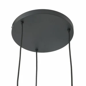 Outlet Lindby suspension Ovelia, marron foncé/café/beige, 3 lampes