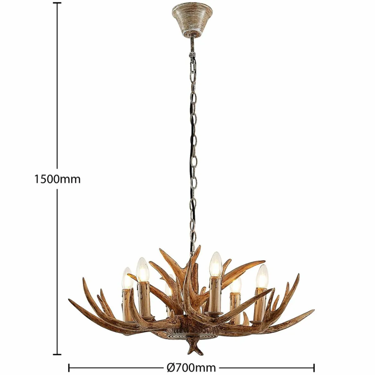 lindby_tejask_suspension_bois_de_cerf__lampes__cm_0.webp Best Sale Lindby Tejask suspension, bois de cerf, 6 lampes, 70 cm