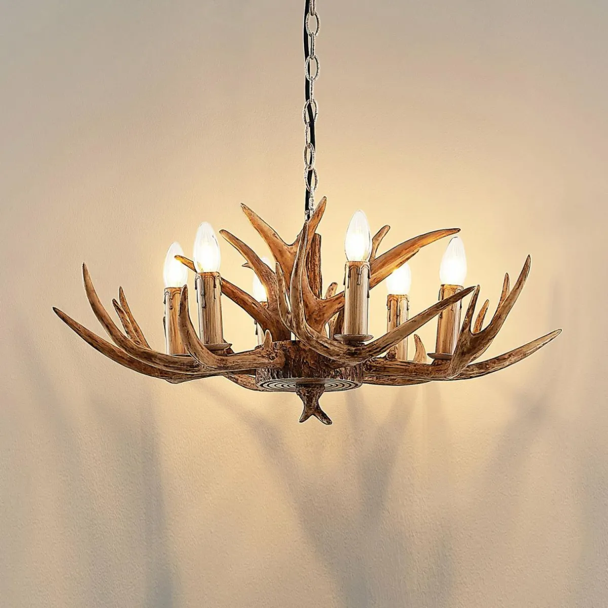 lindby_tejask_suspension_bois_de_cerf__lampes__cm_1.webp Best Sale Lindby Tejask suspension, bois de cerf, 6 lampes, 70 cm