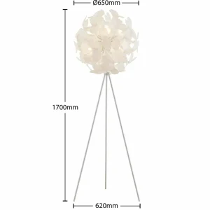 Cheap Lindby Varika lampadaire avec abat-jour sphérique, blanc