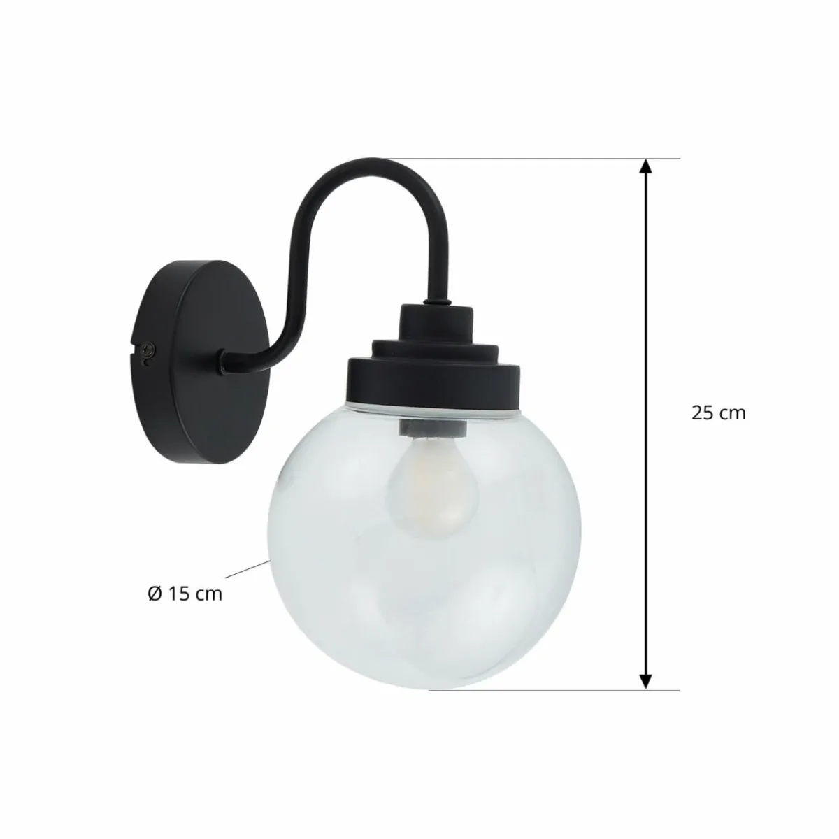 lucande_applique_murale_badolo_noir_verre_hauteur__cm_ip_2.webp Clearance Lucande applique murale Badolo, noir, verre, hauteur 25 cm, IP44