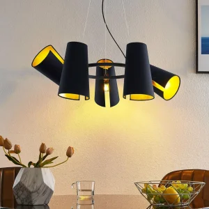 Shop Lucande Kemoni suspension, à cinq lampes