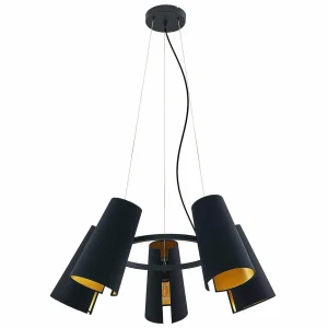 Shop Lucande Kemoni suspension, à cinq lampes