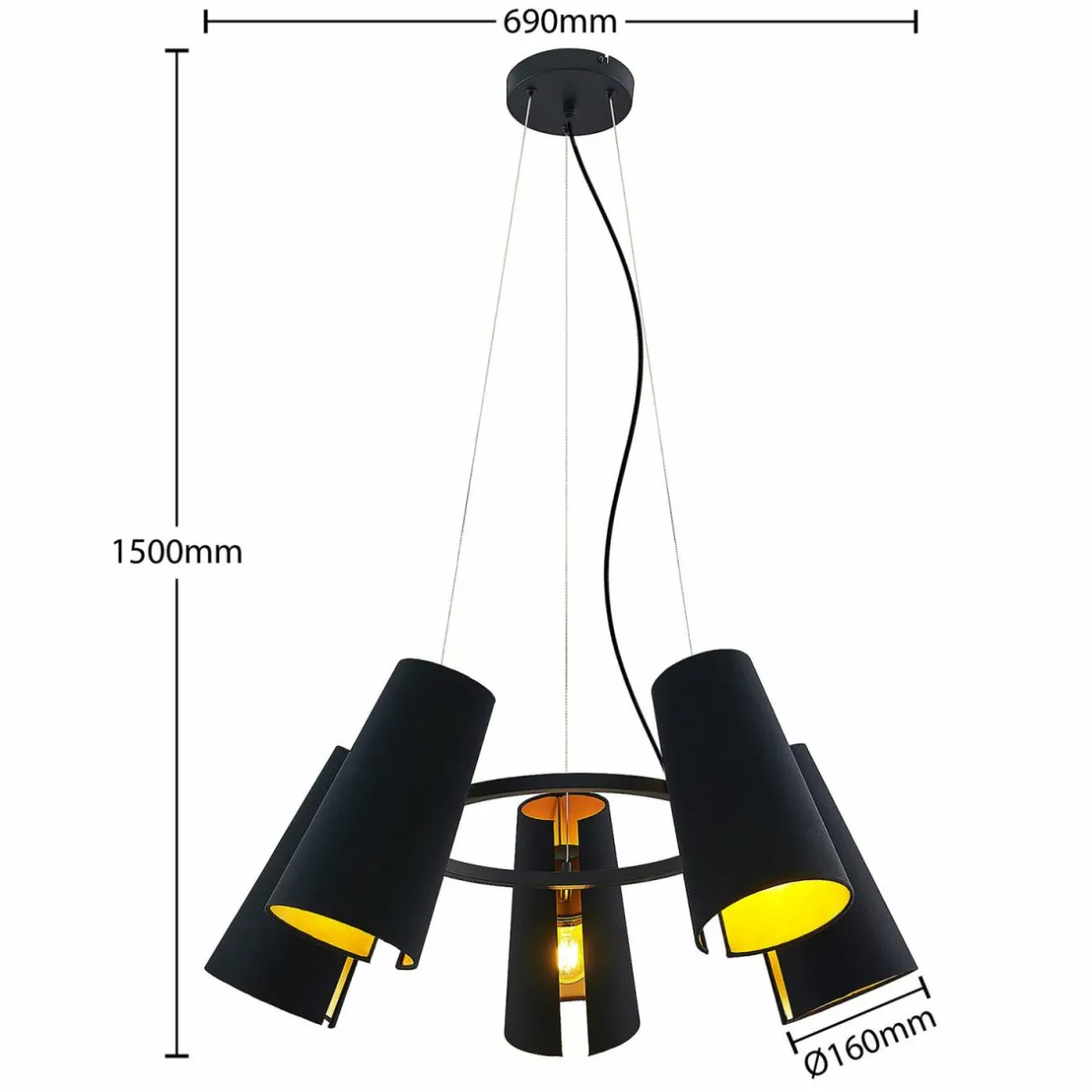 lucande_kemoni_suspension__cinq_lampes_2.webp Shop Lucande Kemoni suspension, à cinq lampes