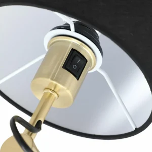 Discount Lucande Lampadaire Marvaine, noir/or, réglable