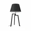 Cheap Lucande lampe à poser Amona, noir, textile, 69 cm, tripode