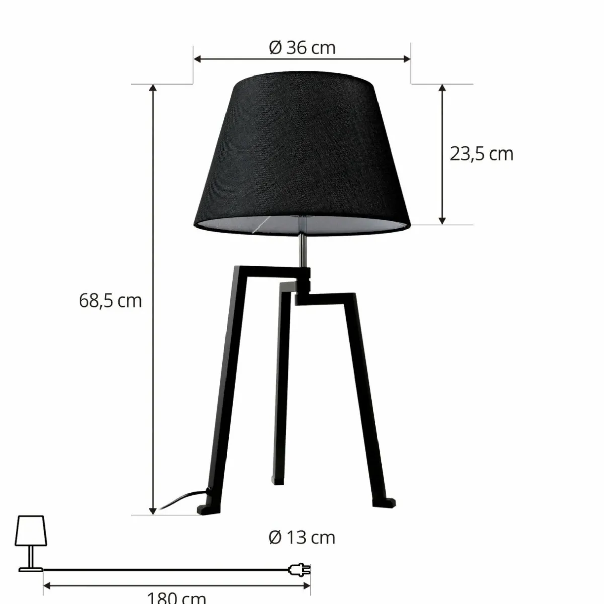 lucande_lampe__poser_amona_noir_textile__cm_tripode_1.webp Cheap Lucande lampe à poser Amona, noir, textile, 69 cm, tripode